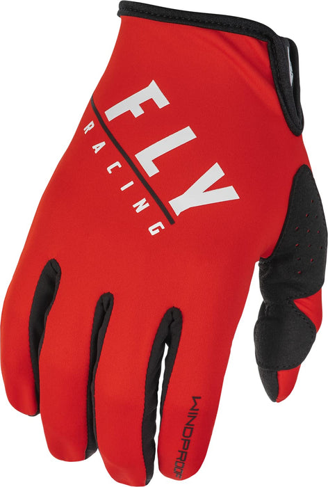 Fly Racing 2022 Adult Windproof Lite Gloves (Black/Red, Large)