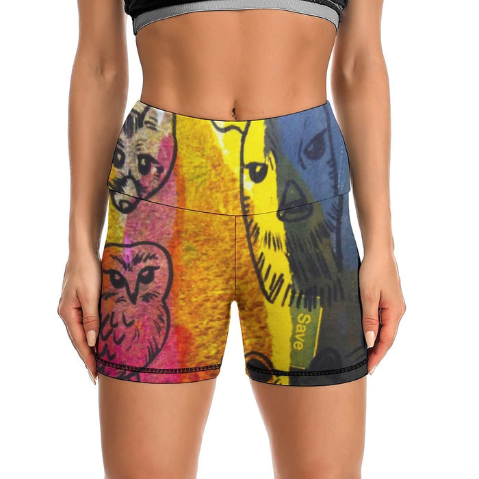 High Waisted Biker Shorts for Women - Buttery Soft Yoga Workout Printed ShortsGraffiti