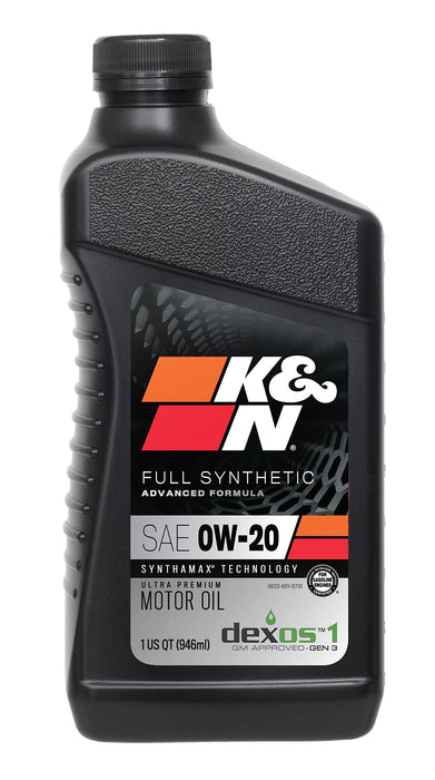 K&N Motor Oil: 0W-20 Full Synthetic Engine Oil: Ultra Premium Protection, 4 Quarts 104090
