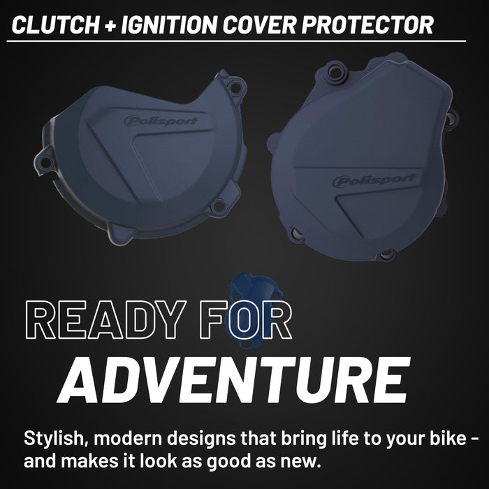 Polisport Clutch and Ignition Cover Protector Kit (Blue)- Compatible with KTM/Husqvarna