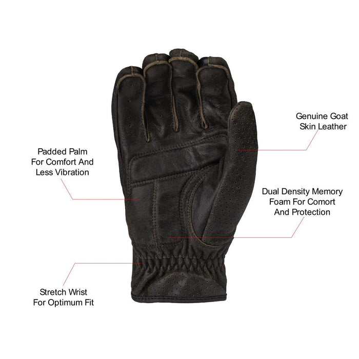 Highway 21 Full Jab Perforated Gloves For Rugged Riding, Motorcycle Gloves For Men And Women 489-00435X