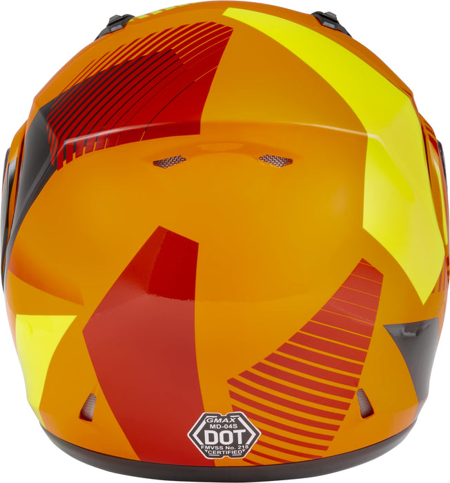 GMAX MD-04S Reserve, Lightweight Modular Helmet for Snow & Motor Sports, Comfortable Full-Face Protection (NEON Orange/HI-VIS)