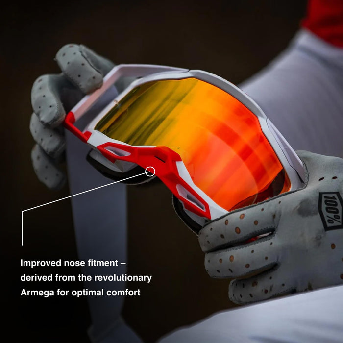 100% Strata 2 Motocross & Mountain Bike Goggles - MX and MTB Racing Protective Eyewear (Summit - Clear Lens)