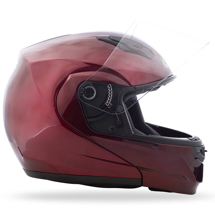 GMAX MD-04, DOT Approved Modular Helmet for Motorcycles, Scooters, Spyders, Mopeds and More (Wine RED)