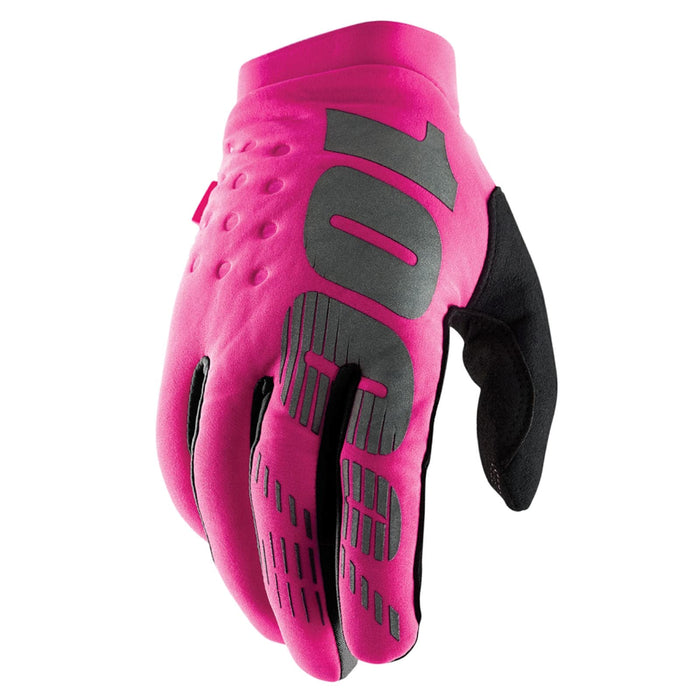 100% Brisker Women'S Gloves Neon Pink/Black Md 10005-00007