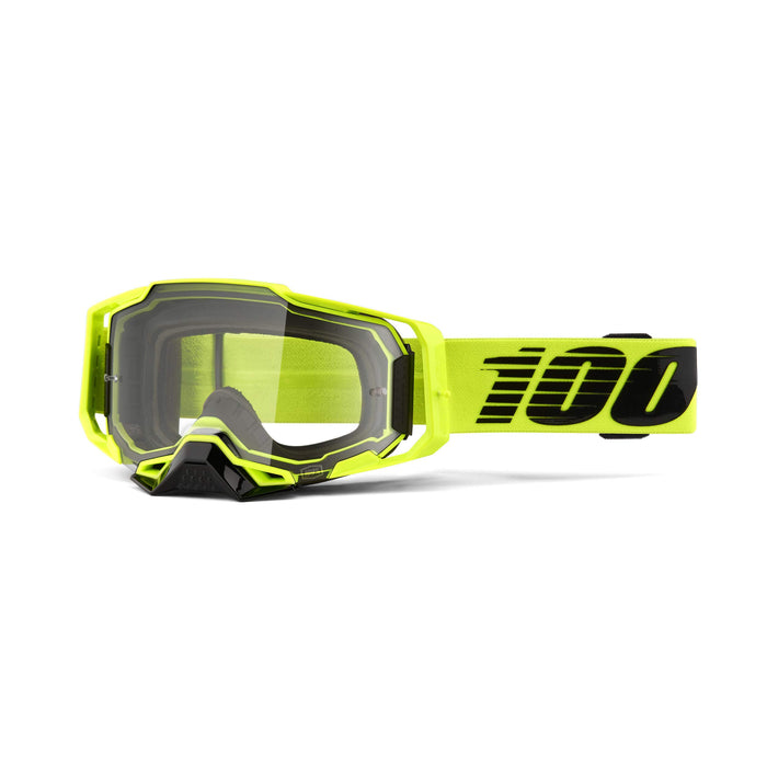 100% ARMEGA Premium Protective Sport Goggles with Ultra HD Lens & Nose Guard (Nuclear Citrus - Clear Lens)