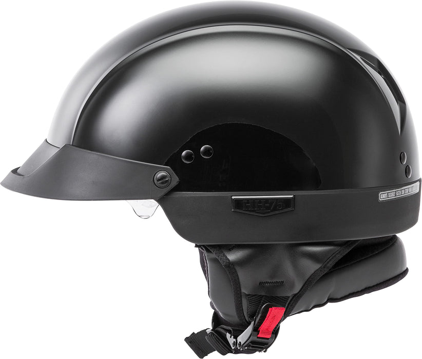 GMAX HH-75 Motorcycle Street Half Helmet (Black, XX-Large)