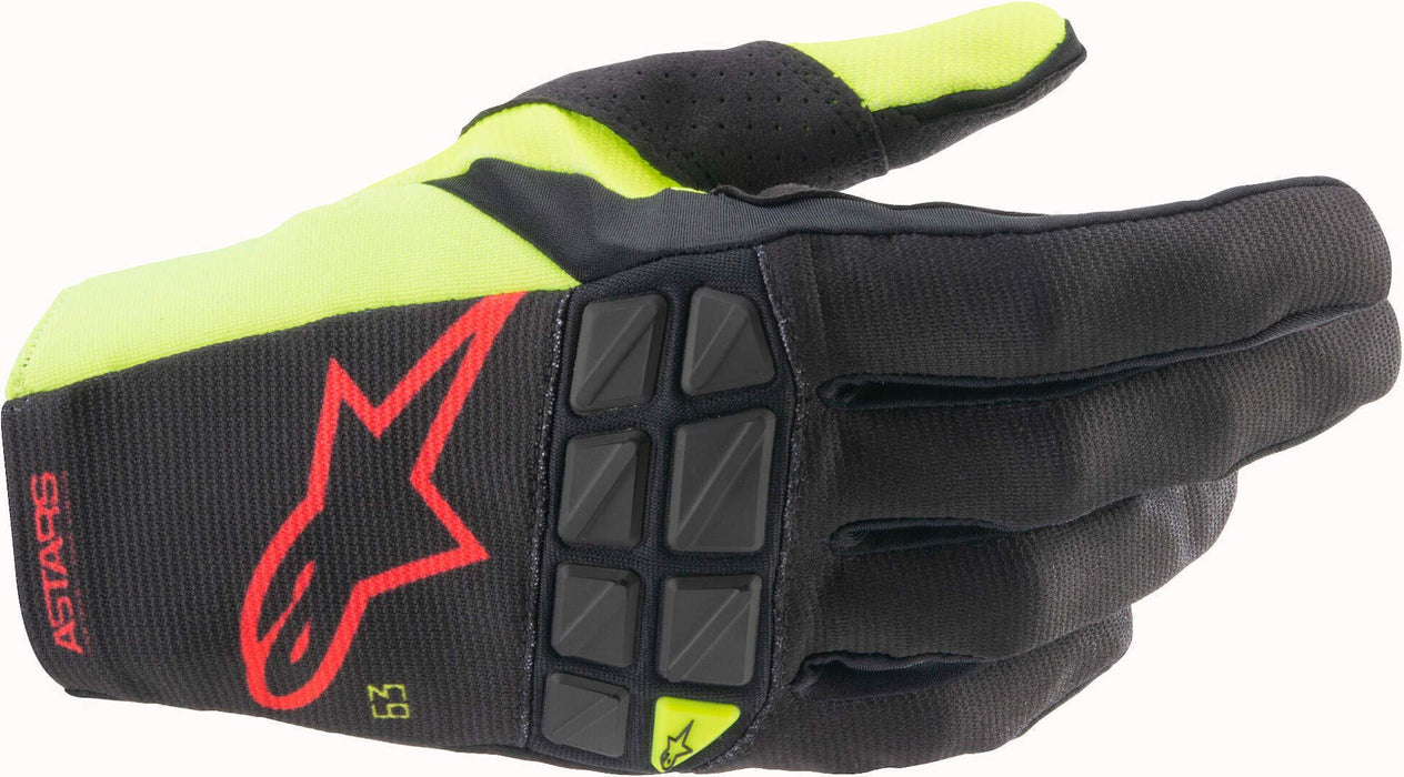 Alpinestars 3563521-1538-XL Racefend Gloves Black/Yellow Fluo/Red Fluo Xl