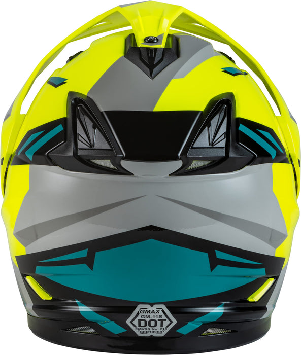 Gmax Gm-11S Ripcord Adventure Snow Helmet Hi-Vis/Grey/Blue Md A2114685