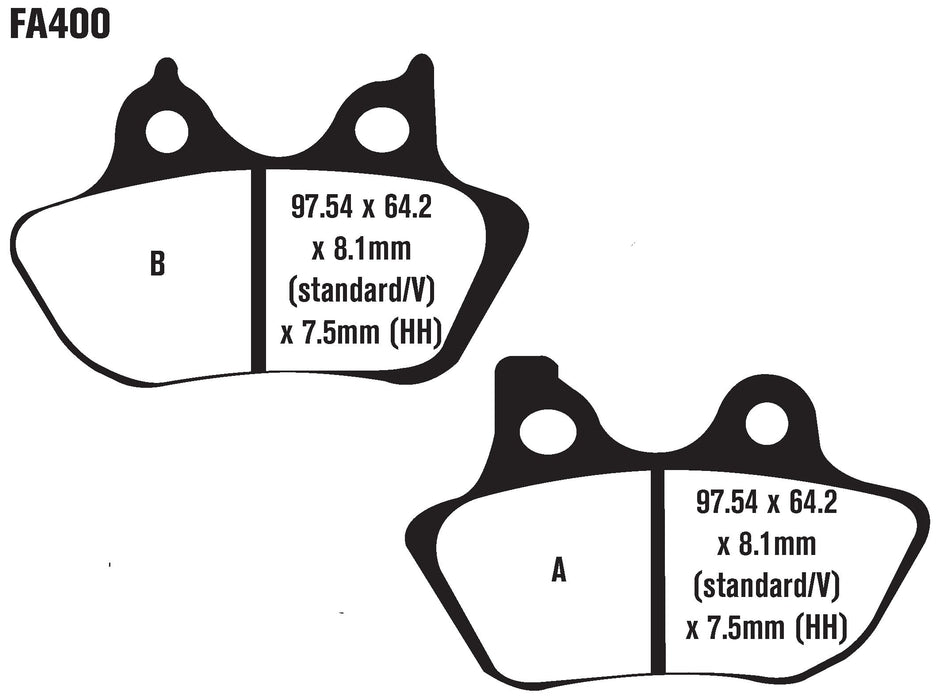EBC Brakes FA400V Semi Sintered Disc Brake Pad, Black, One-Size