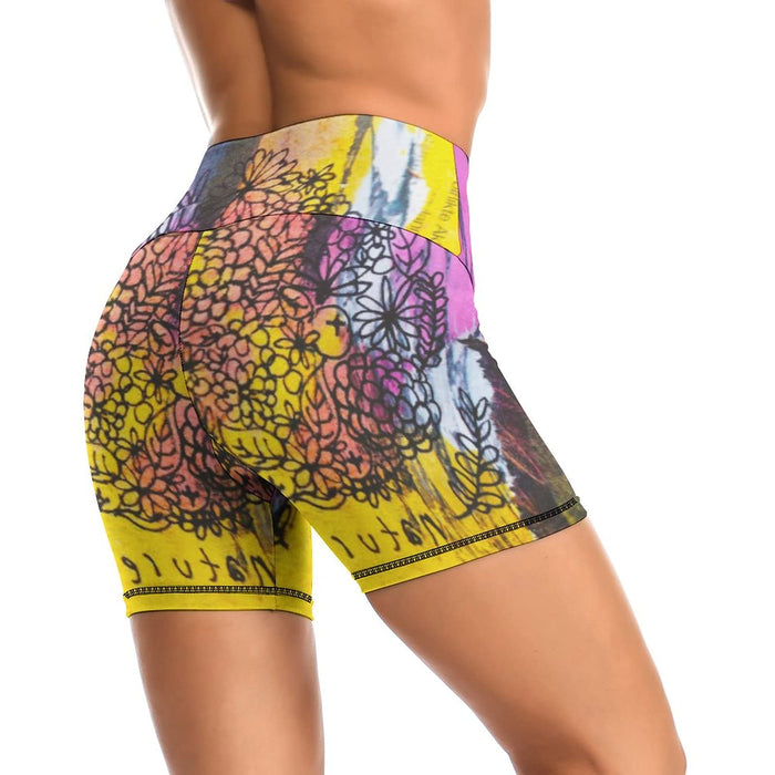 High Waisted Biker Shorts for Women - Buttery Soft Yoga Workout Printed ShortsGraffiti09