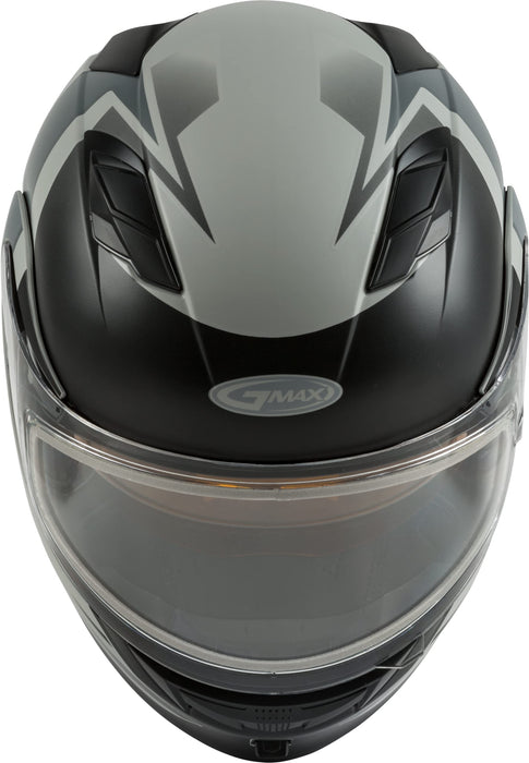 GMAX MD-01S Descendant, DOT Approved Modular Helmet, Dual Lens Shield for Snow & Motor Sports, (MATTE GREY/SILVER, Small)