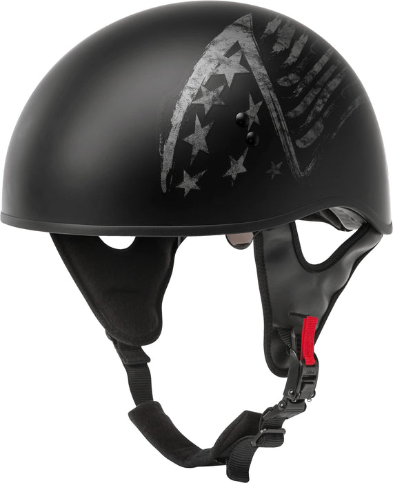 GMAX HH-65 Naked Motorcycle Street Half Helmet (Bravery Matte Black/Grey, X-Small)