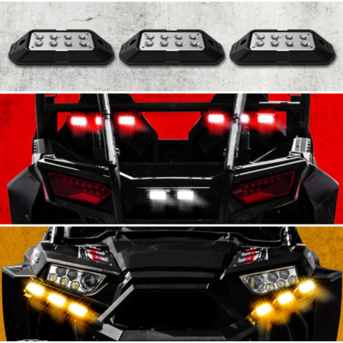 XKGLOW STA UTV Signal + Horn Kit - 2 White 2 Red 2 Amber Pods