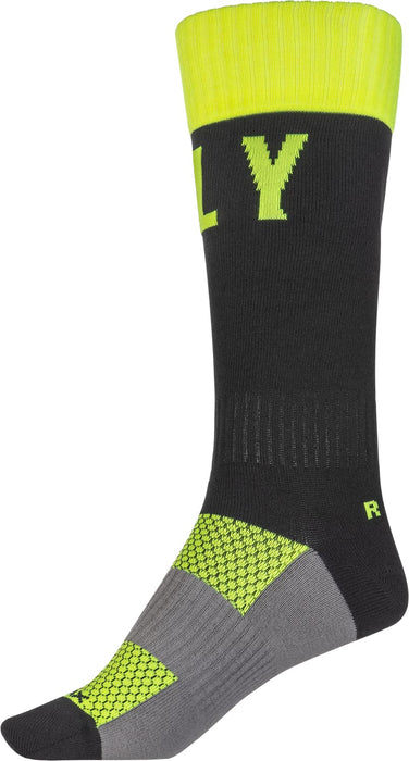 Fly Racing 2022 MX Pro Riding Socks (Hi-Vis/Black, SM/MD)