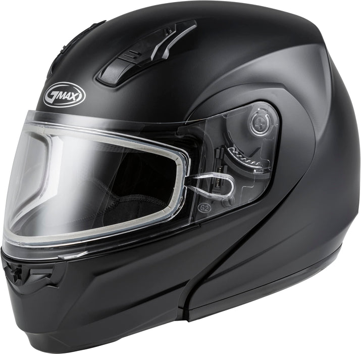 GMAX MD-04S, DOT Approved Modular Helmet for Snow & Motor Sports with Dual Lens Shield (Matte Black)