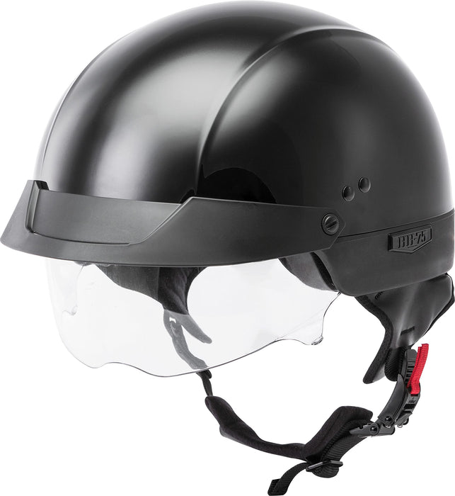 GMAX HH-75 Motorcycle Street Half Helmet (Black, X-Small)