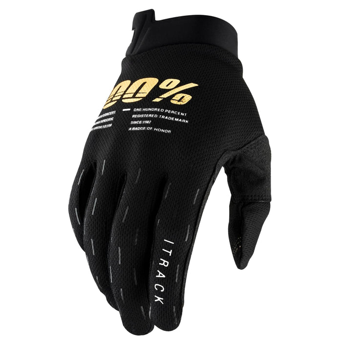 100% Itrack Gloves Black Lg 10008-00007