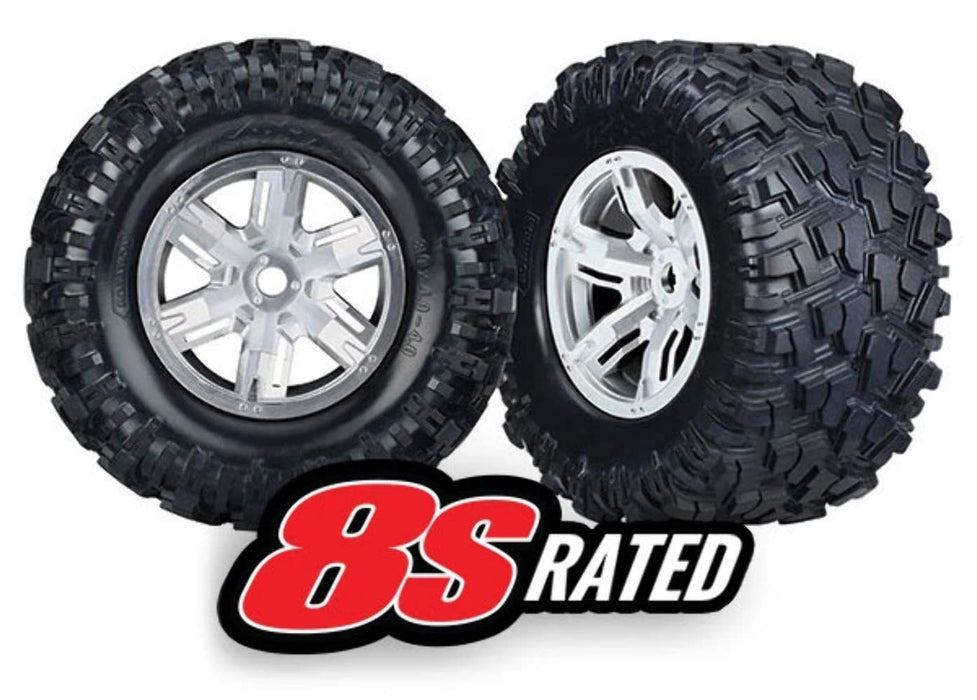 Traxxas X-Maxx Satin Chrome Wheels & Tires Vehicle