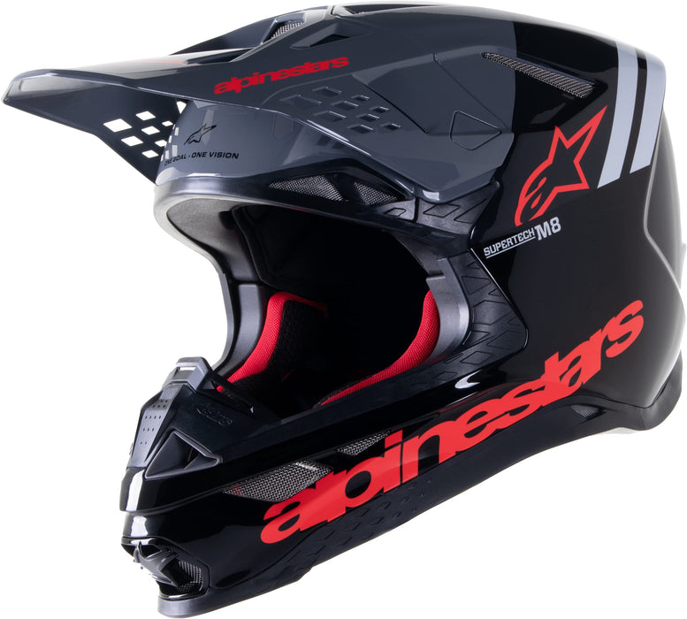 Alpinestars Supertech S-M8 Radium 2 Helmet (Black Neon Red Glossy, X-Small)