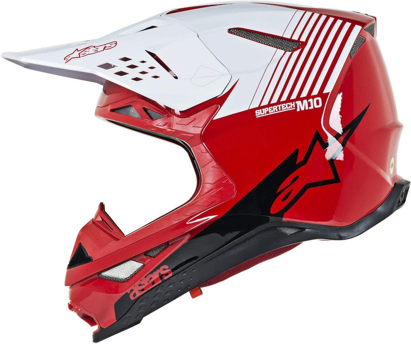 Alpinestars 8301119-3182-X Unisex-Adult S.Tech M10 Dyno Helmet Gloss Red/White Xl (Multi, one_size)