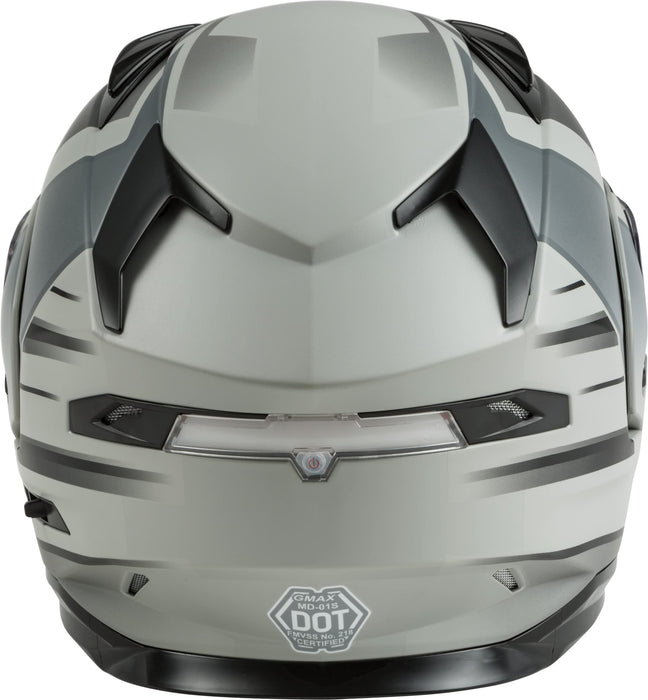 GMAX MD-01S Descendant, DOT Approved Modular Helmet, Dual Lens Shield for Snow & Motor Sports, (MATTE GREY/SILVER, XXX-Large)