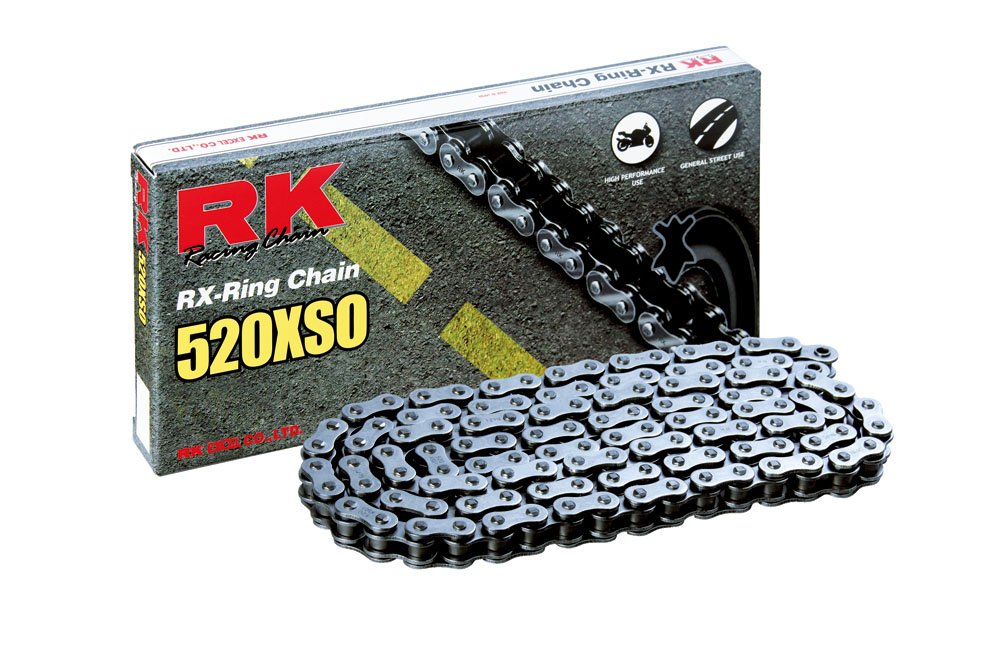 Rk Racing Chain 520Xso-96 (520 Series) Steel 96 Link High Performance Street And Off-Road Rx-Ring Chain With Connecting Link 520XSO-96