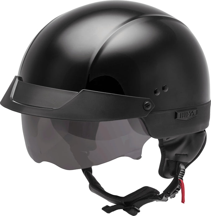 GMAX HH-75 Motorcycle Street Half Helmet (Black, XX-Large)