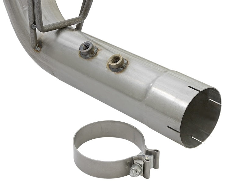 aFe ATLAS 4in DPF-Back Alum Steel Exhaust System w/Dual Exit Polished Tip 2017 GM Duramax 6.6L (td) 49-04086-P