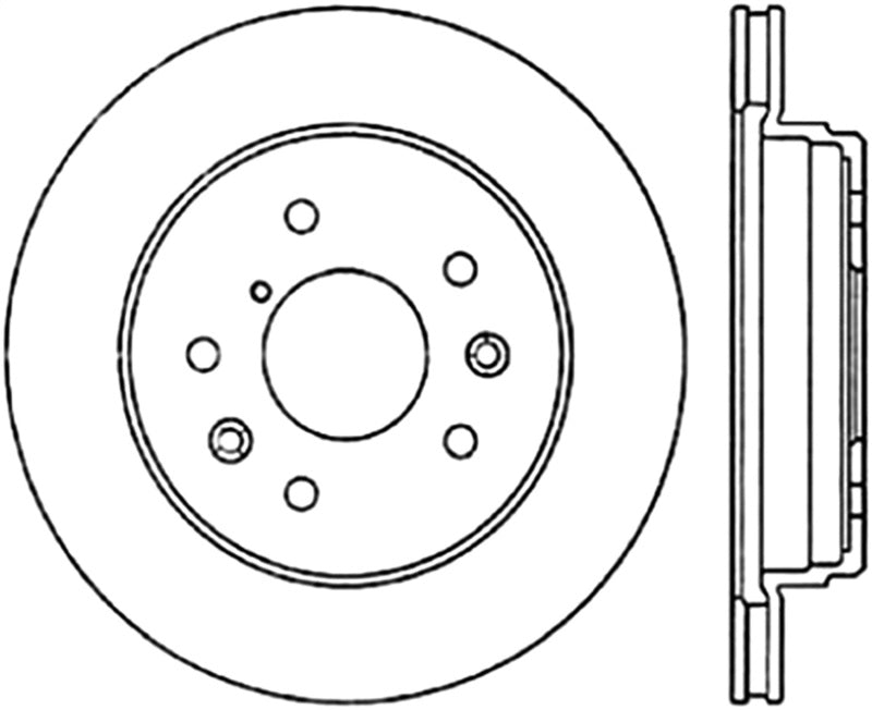 Stoptech Sport Drilled & Slotted Brake Rotor; Rear Left 127.45024L