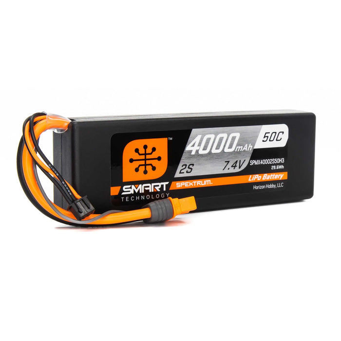 Spektrum SMART 4000mAh 2S 7.4V Smart LiPo Battery 50C IC3 SPMX40002S50H3 Car Batteries & Accessories