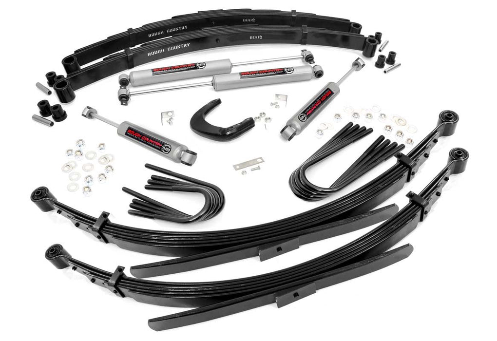 Rough Country 4 Inch Lift Kit 52 Inch Rear Springs fits gmc C15/K15 Truck/Half-Ton Suburban (73-76) 19530