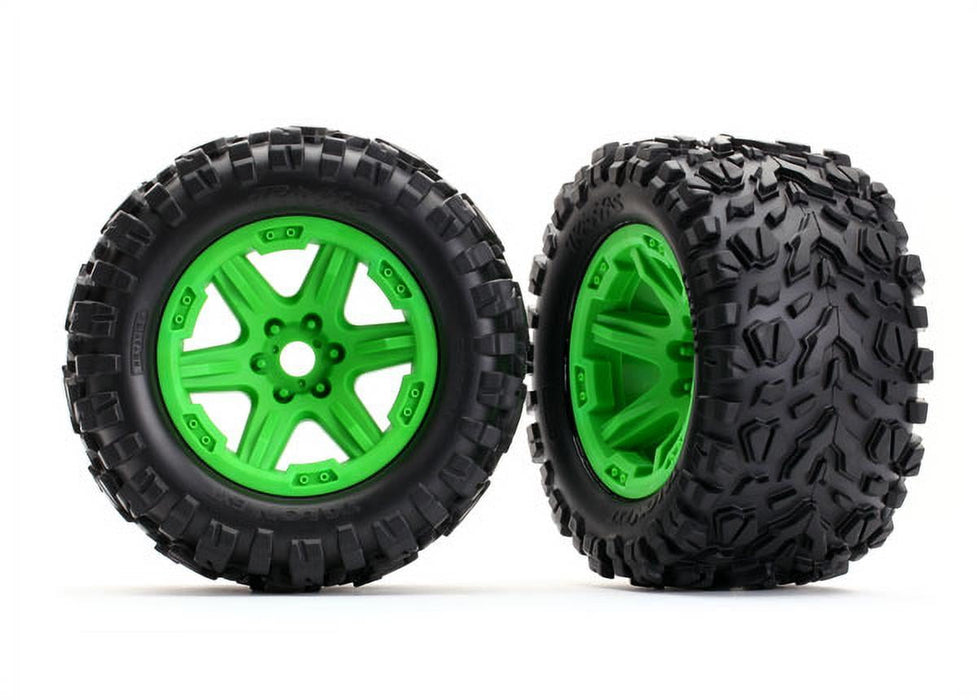 Traxxas 8672G - Talon EXT Tires & 3.8" Wheels, 17mm Hex, Green (2)