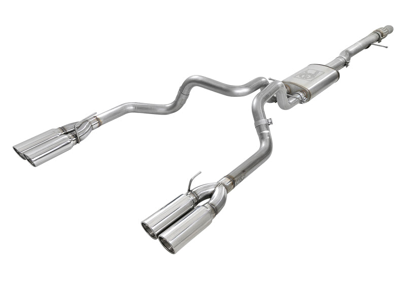 aFe Vulcan Series 4-3in 304SS Exhaust Cat-Back w/ Pol Tips 2019 GM Silverado/Sierra 1500 V8-6.2L 49-34102-P