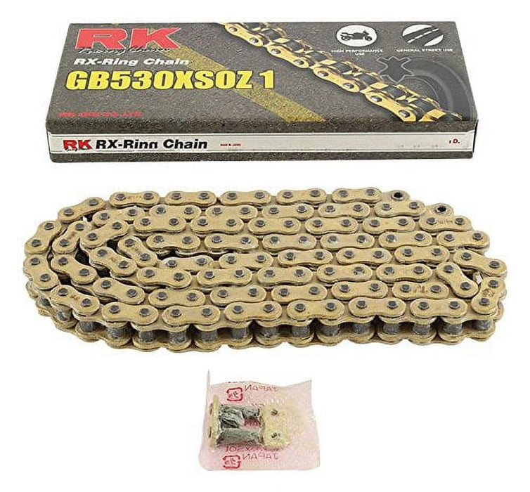 RK GB530XSOZ1 High Perform Street Sport RX-Ring Gold Motorcycle Chain - 116 Link