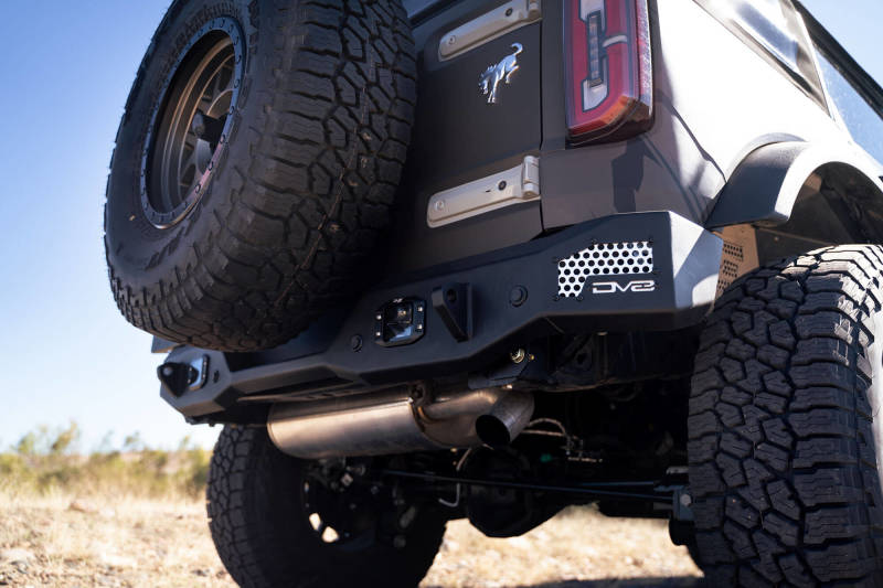 Dv8 Offroad Rbbr-01 Mto Series Rear Bumper For 2021-Current Bronco Sensor Ready Strategic Cutouts Welded Clevis Mounts Auxiliary Light Openings RBBR-01