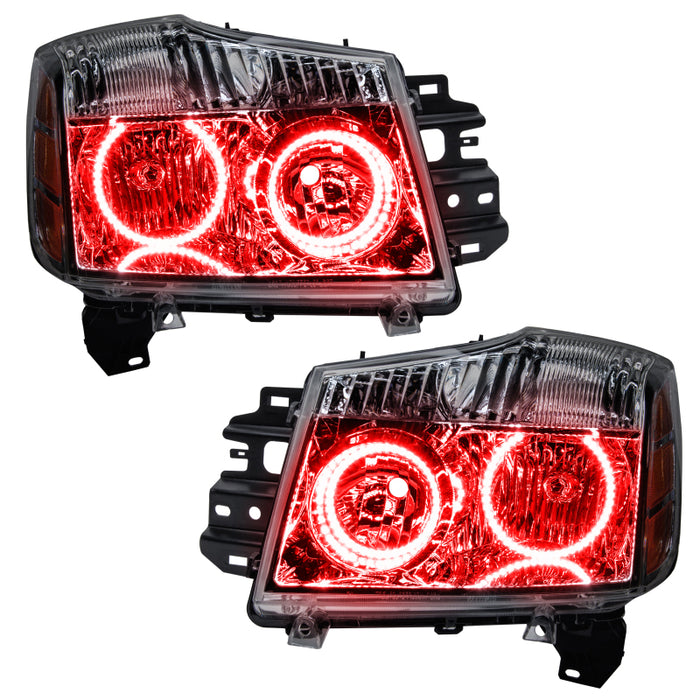 Oracle Lighting 08-15 Compatible with Nissan Armada Pre-Assembled LED Halo Headlights -Red SEE WARRANTY 8106-003