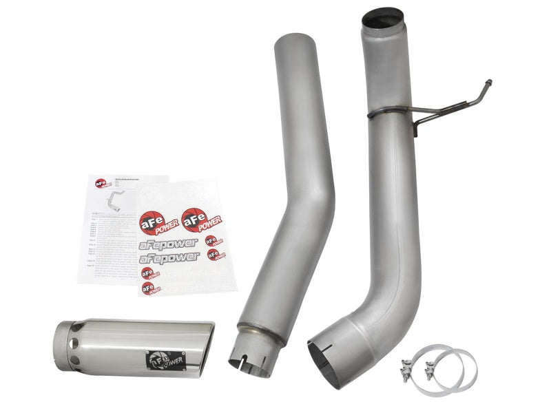 aFe Atlas Exhaust 5in DPF-Back Exhaust Aluminized Steel 2016 Compatible with Nissan Titan XD V8-5.0L w/ Polished Tip 49-06112-P