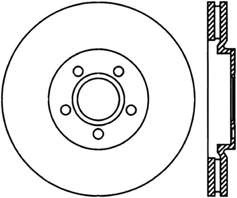 Stoptech Sport Drilled & Slotted Brake Rotor; Front Right 127.63053R