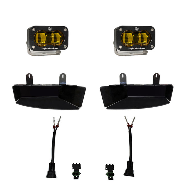 Baja Designs 19-22 Fits Dodge Ram 2500/3500 S2 SAE Fog Pocket Light Kit Amber 448170
