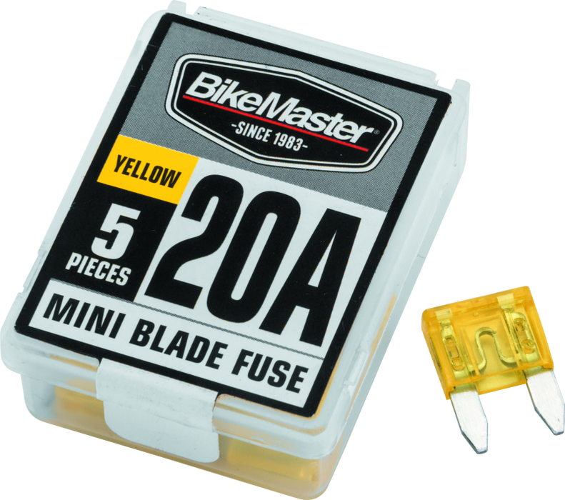 BikeMaster 5Piece 20A Replacement Mini Blade Fuse 152446