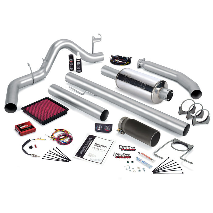 Banks Power 02 Compatible with Dodge 5.9L 235Hp Ext Cab Stinger System SS Single Exhaust w/ Black Tip 49374-B