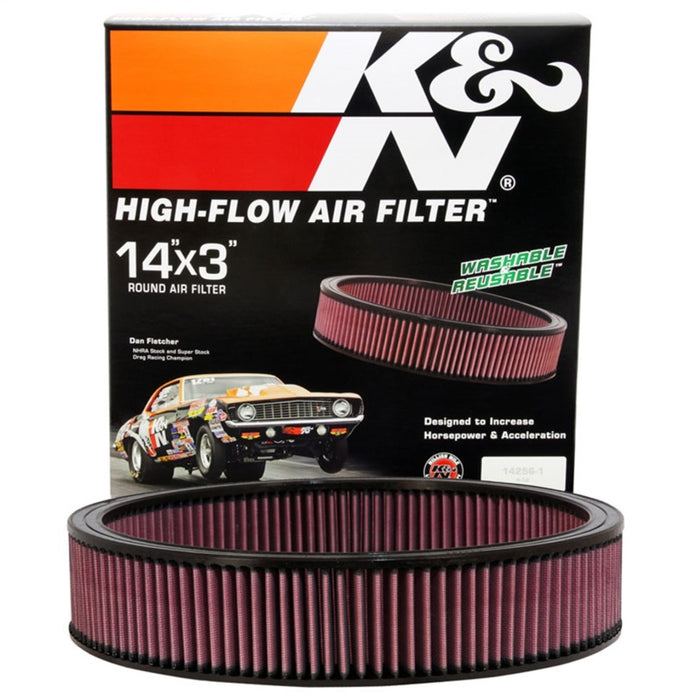 K&N E-1650 Round Air Filter for GM CARS & TRUCKS, V8, 1966-1984