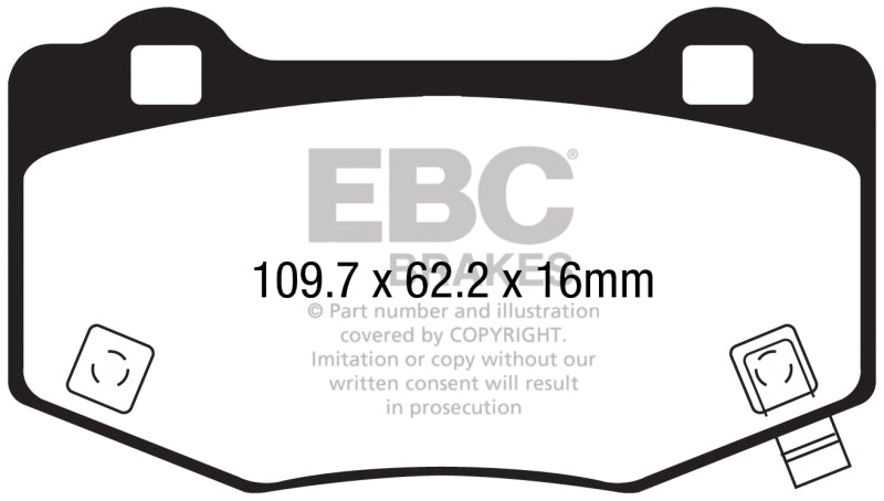 EBC 2015+ Ford Mustang (6th Gen) 5.2L (GT350) Shelby Redstuff Rear Brake Pads DP33056C