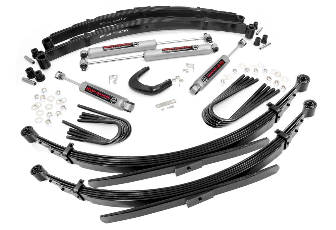 Rough Country 4 Inch Lift Kit 56 Inch Rr Springs Fits Chevy/GMC 3/4-Ton Suburban (88-91) 255-88-9230