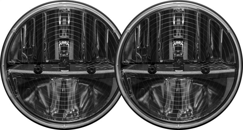 RIGID 7in Round Headlights w/ Heated Lens & H13 to H4 Adaptors Set of 2 55005