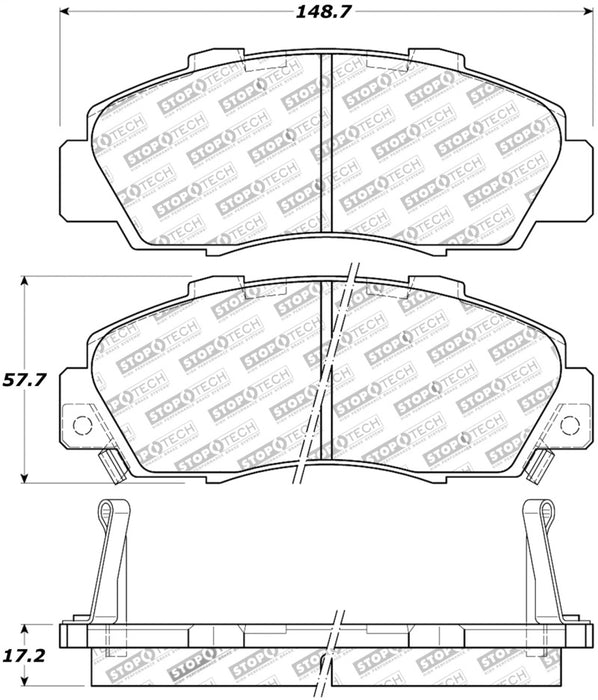 StopTech Street Touring 97-99 Acura CL/ 97-01 Integra Type R/91-95 Legend Front Pads 308.0503