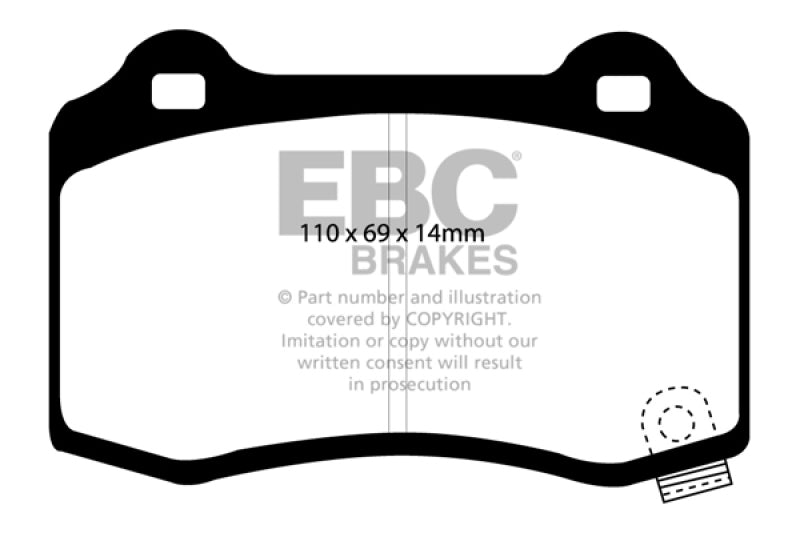 EBC 2018+ Compatible with Dodge Durango 6.4L SRT Extra Duty Rear Brake Pads ED91788