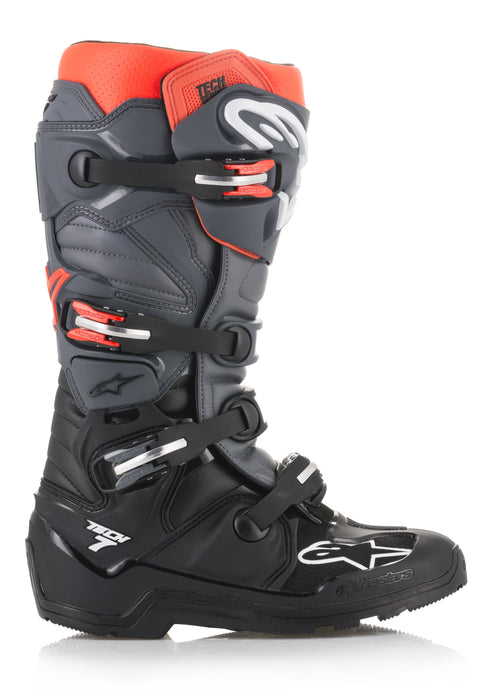 Alpinestars 2012114-1133-9 Unisex-Adult Tech 7 Enduro Boots Black/Grey/Red Sz 09 (Multi, one_size)