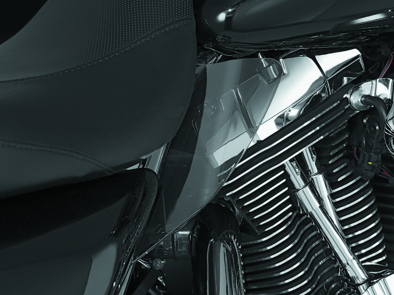 Kuryakyn 1188 Motorcycle Accessory: Heat Deflector Saddle Shields for 1997-2007 Harley-Davidson Touring Motorcycles, Reflective Smoke, 1 Pair